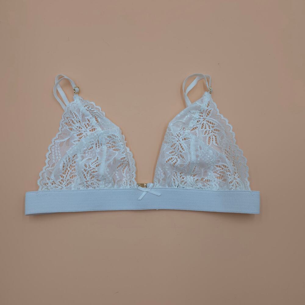 For Love and Lemons Daisy Lace Bralette in White Size M/L